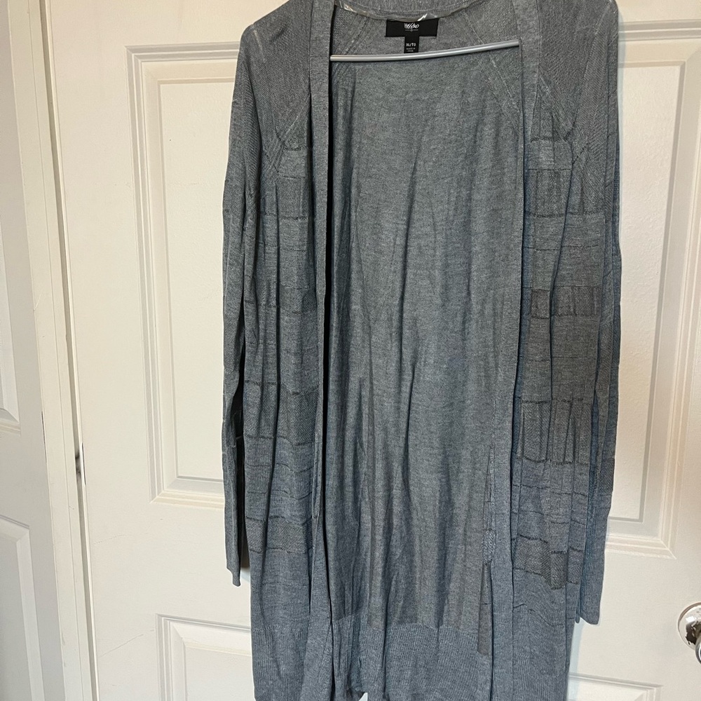 Mossimo Heather Gray Knit Stripe Patterned Long Sweater